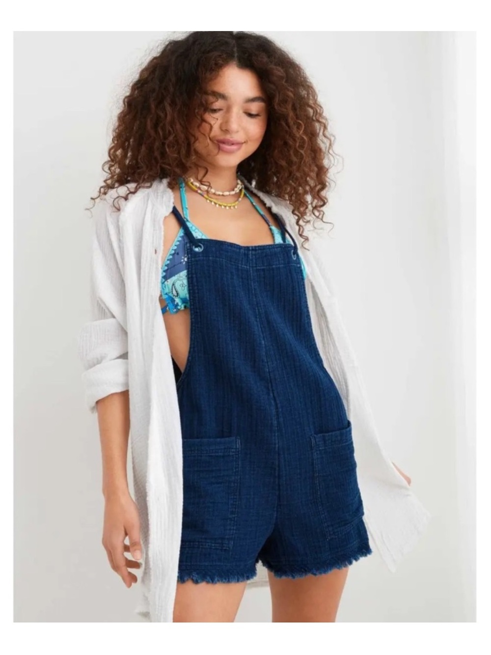 Aerie Pool to Party Gauze Boho Cotton Romper